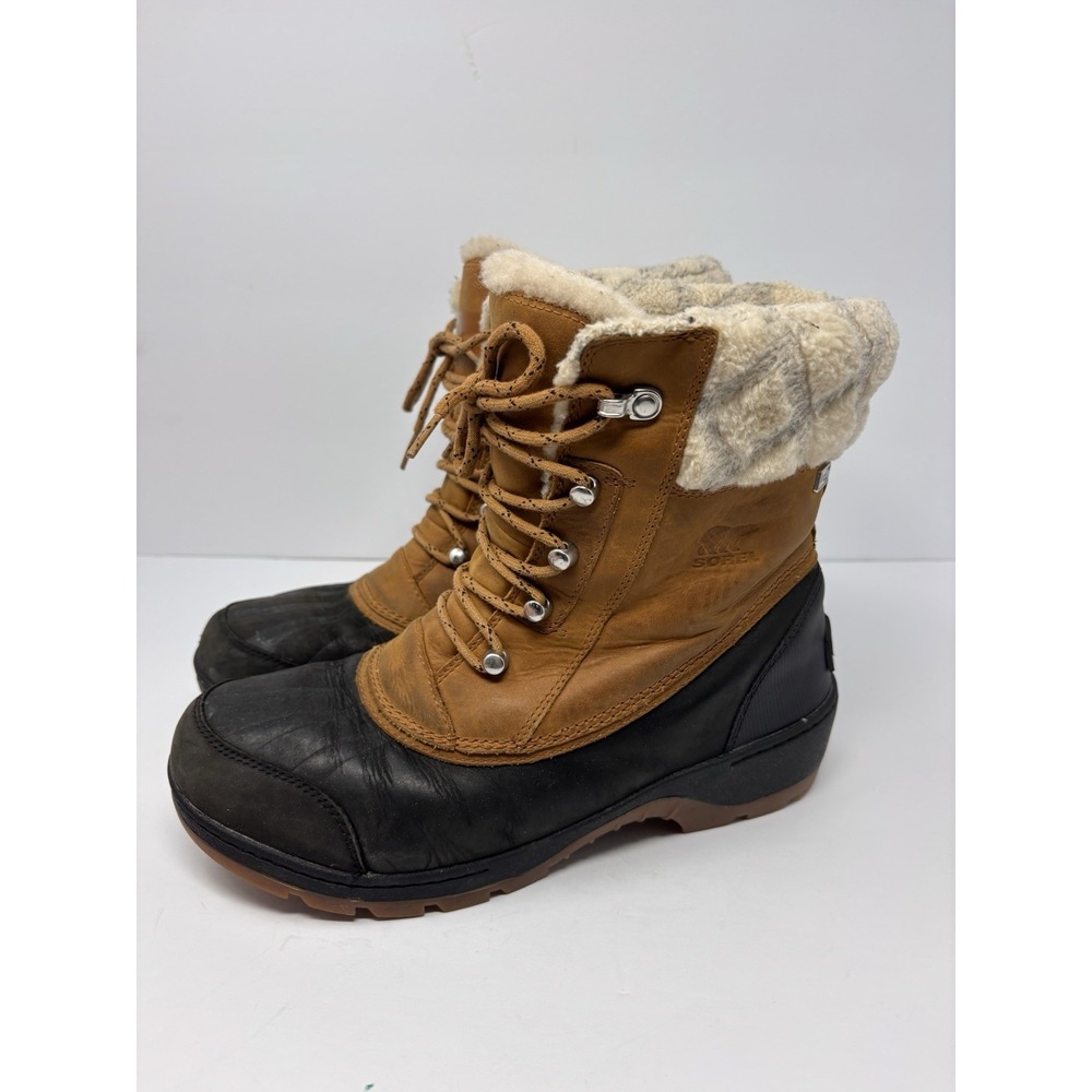 Sorel Womens Size 10 Boots Short Whistler Mid 2 Brown Leather Waterproof Bootie